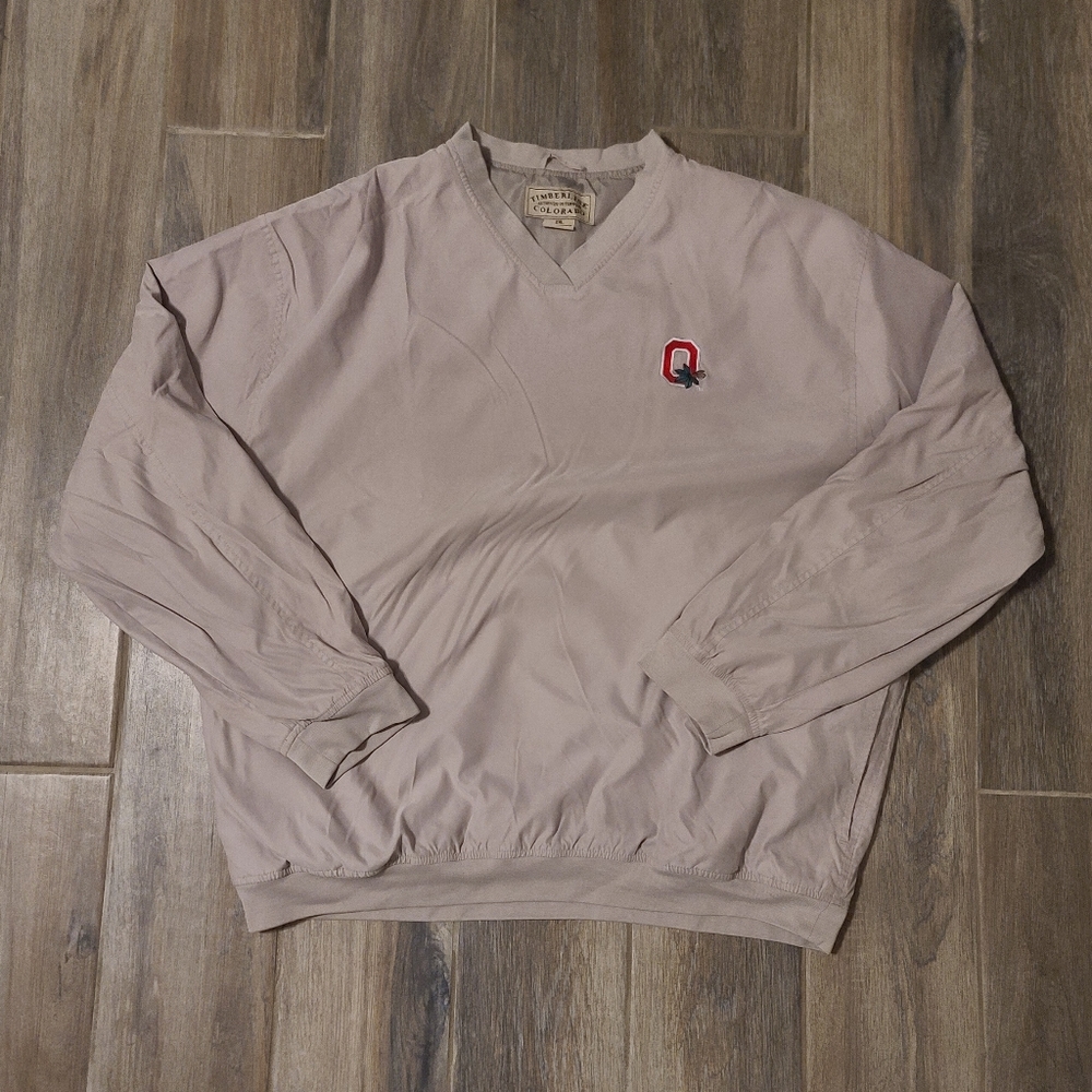 Tan Y2K Ohio State University Windbreaker Pullover